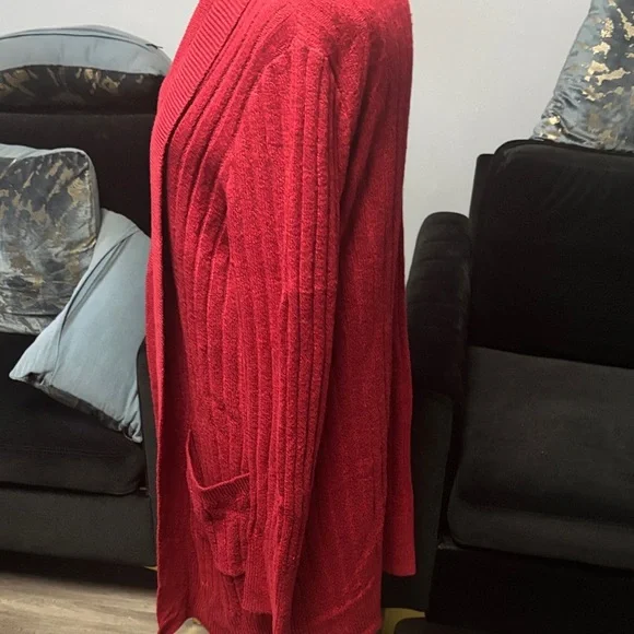 LOFT Red Women's Cardigan Sweater - Picture 3 of 5